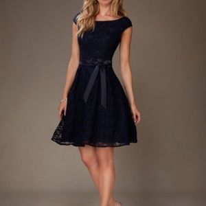 Mori Lee 31074 Navy  Lace Bridesmaid Dress